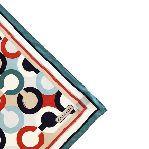 Coach Signature Logo Silk Scarf - Picture 3 of 3